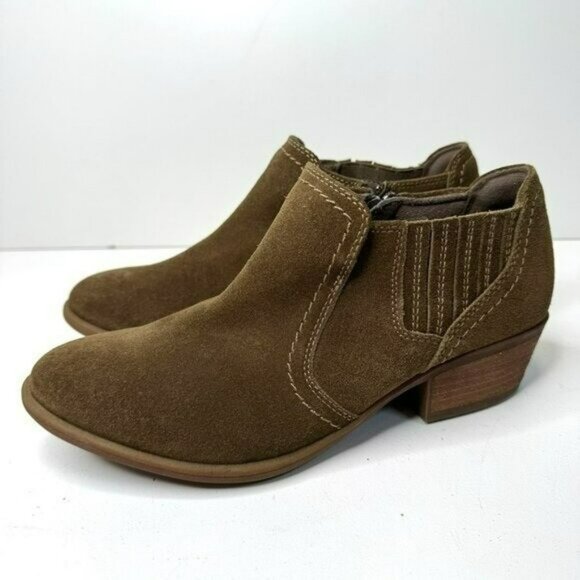 Earth Shoes Ankle Booties Womens Size 9.5 Brown Suede Leather Western Boho - Picture 4 of 10